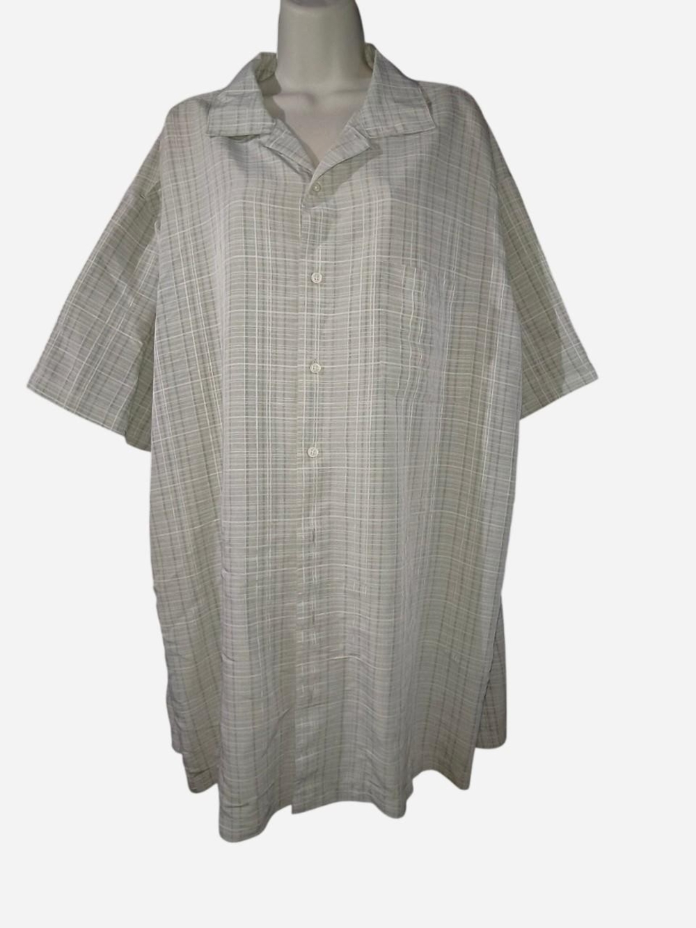 The Foundry Supply Co. Men's Short-Sleeve Button-Down Shirt - Light Beige Plaid